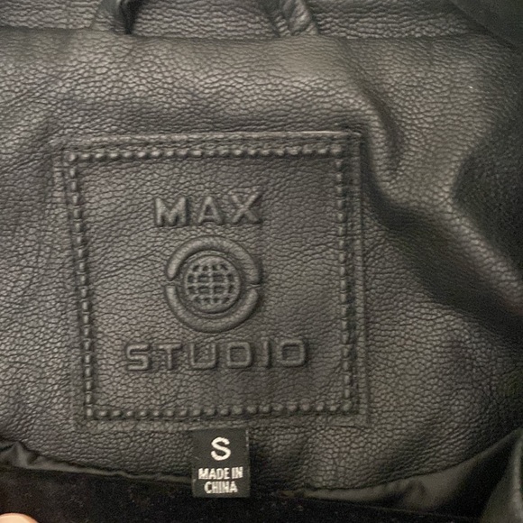 Black faux leather jacket - Picture 3 of 4